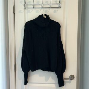 Black Oversized Turtleneck Sweater